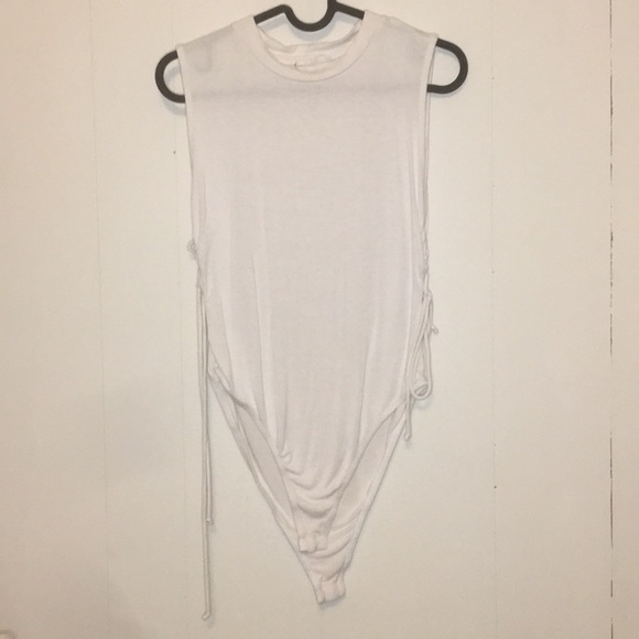 White Tie-Side Bodysuit - Picture 1 of 4